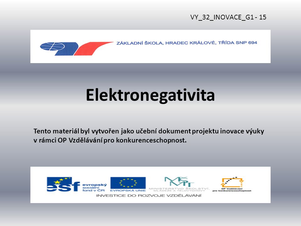 Elektronegativita Vy Inovace G Ppt St Hnout